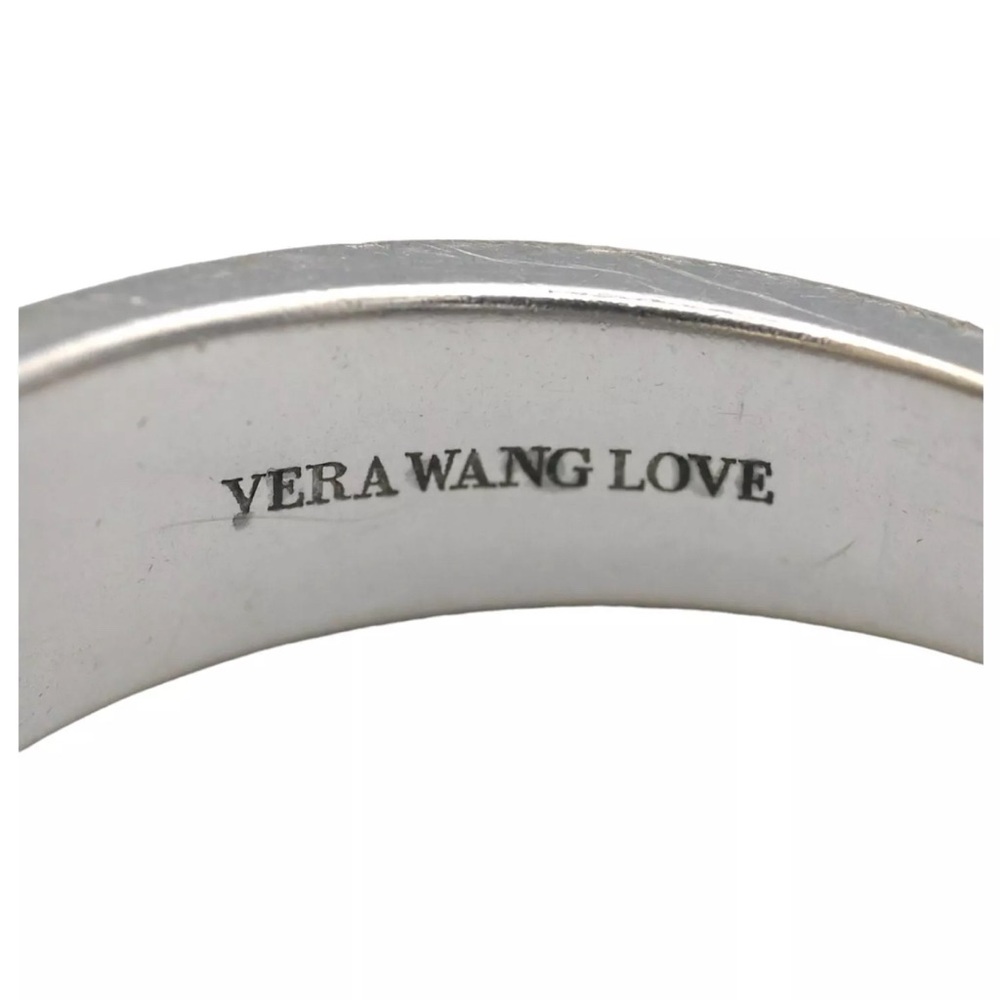 Vera Wang LOVE Collection 14K White Gold 1CT Diamond Blue Sapphire Size 10 - Picture 4 of 7